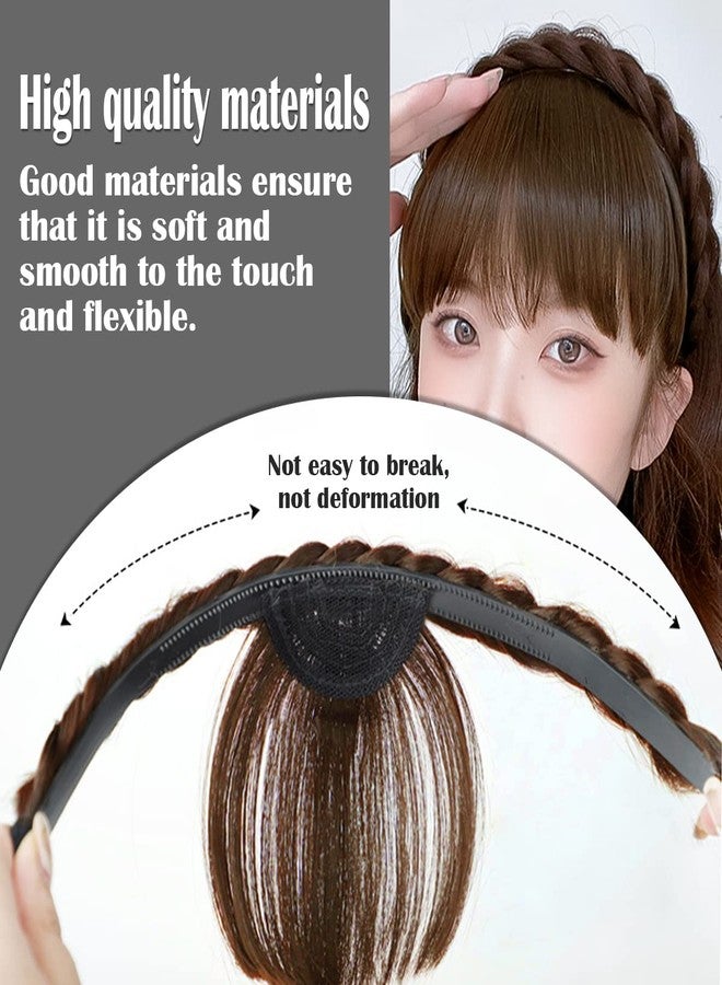 FERCAISH Front Hair Bangs Wigs Headband, Synthetic Wigs Headband for Women Girls (Light Brown) - Image 4